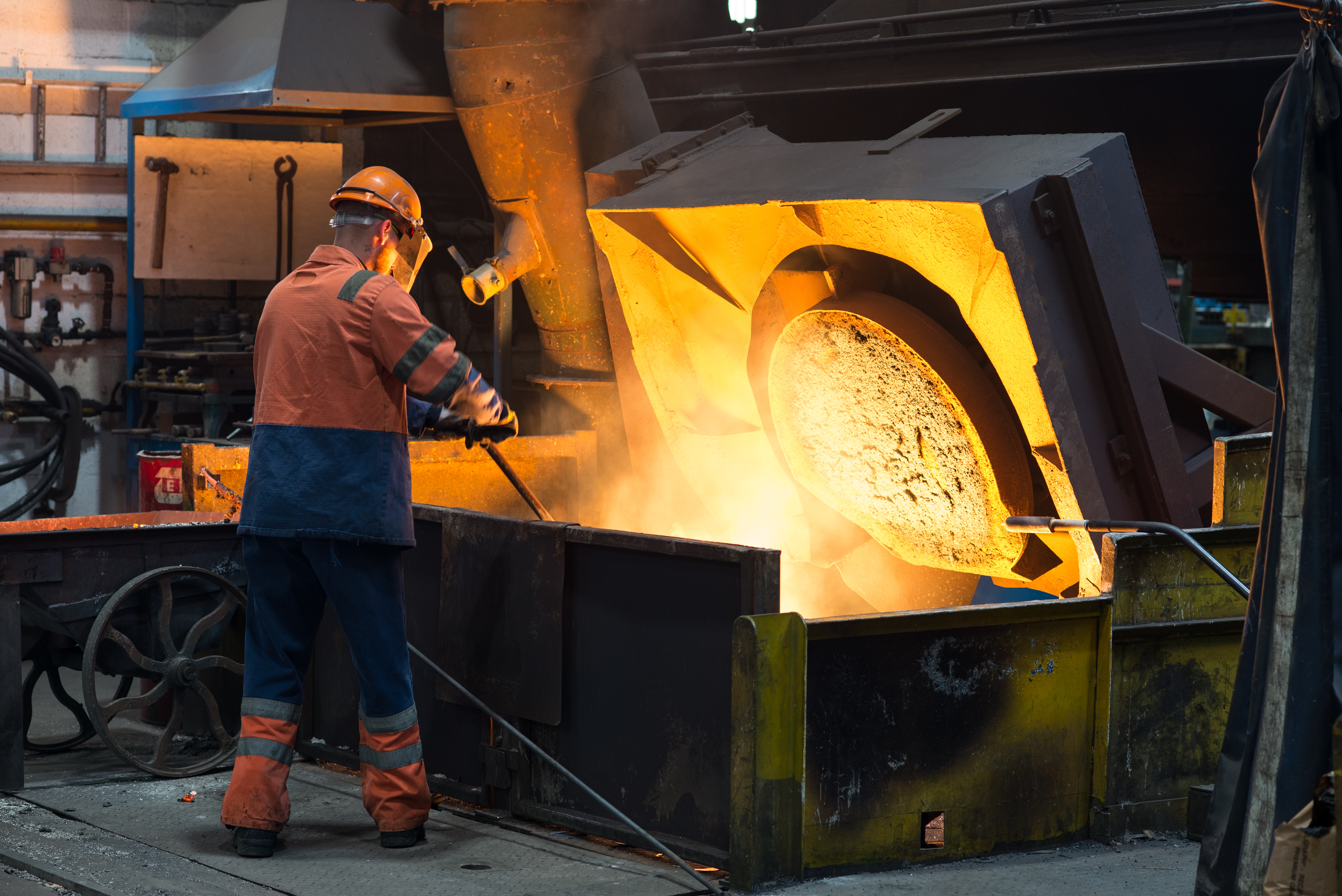 Melting metal in the furnace